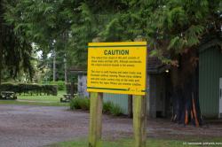 Caution sign at Cleveland Dam area in Vancouver.jpg