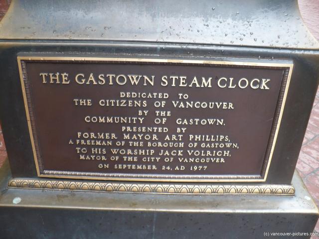 Gastown Steam Clock plaque in Vancouver.jpg
