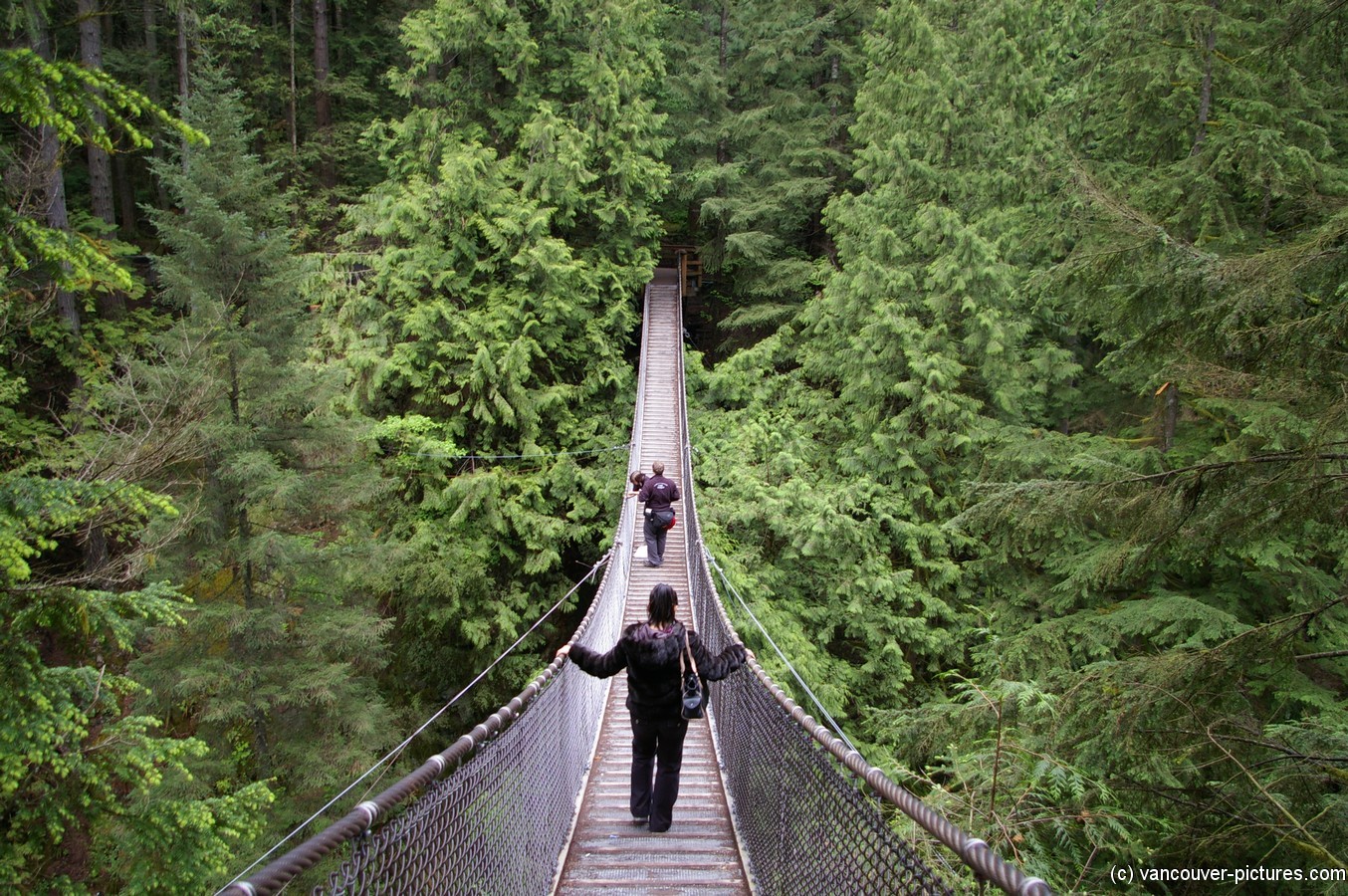 Joann crossing the Lynn Canyon Suspension Bridge.jpg
