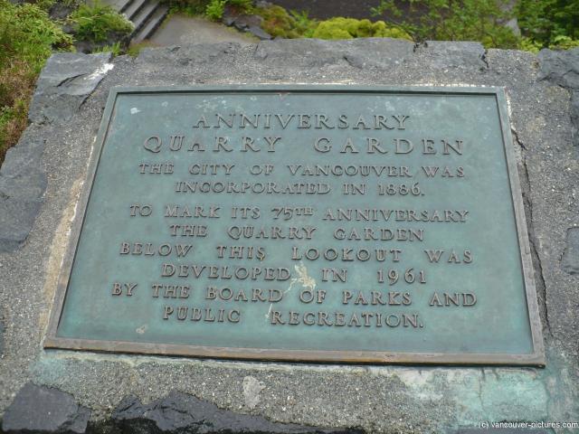 Anniversary Quarry Garden plaque at Queen Elizabeth Park in Vancouver.jpg