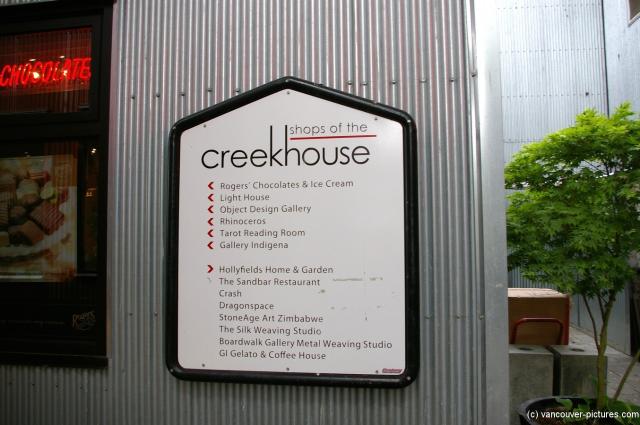 Shops of the Creekhouse sign at Granville Island in Vancouver.jpg