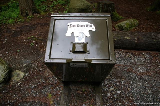 Bear proof trash can at Lynn Canyon Park in Vancouver.jpg