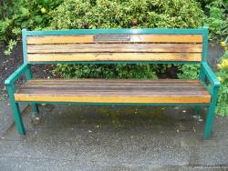 Bench commemorating Doreen Lycety at Queen Elizabeth Park in Vancouver.jpg